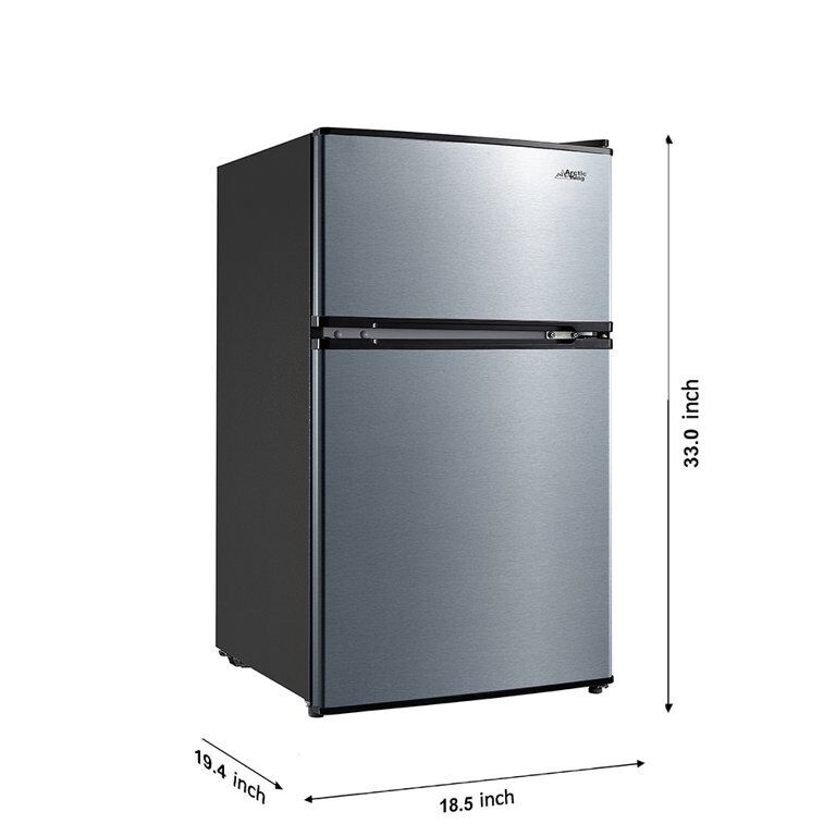 Arctic King 3.2 Cu ft Two Door Compact Refrigerator with Fre