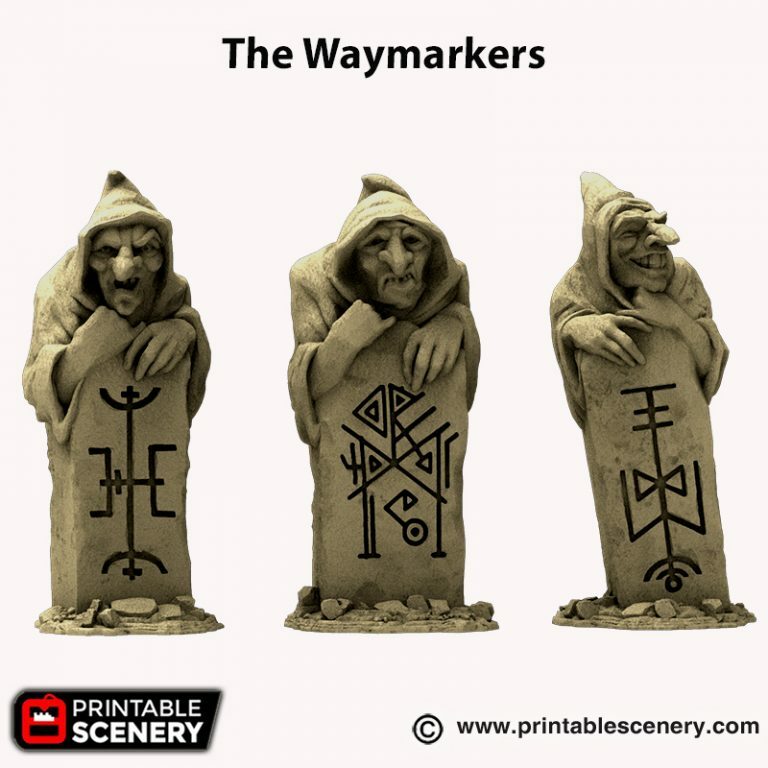 Elf Waymarker Statues 28mm Tabletop Gaming Terrain Diiorama Accessories Props 