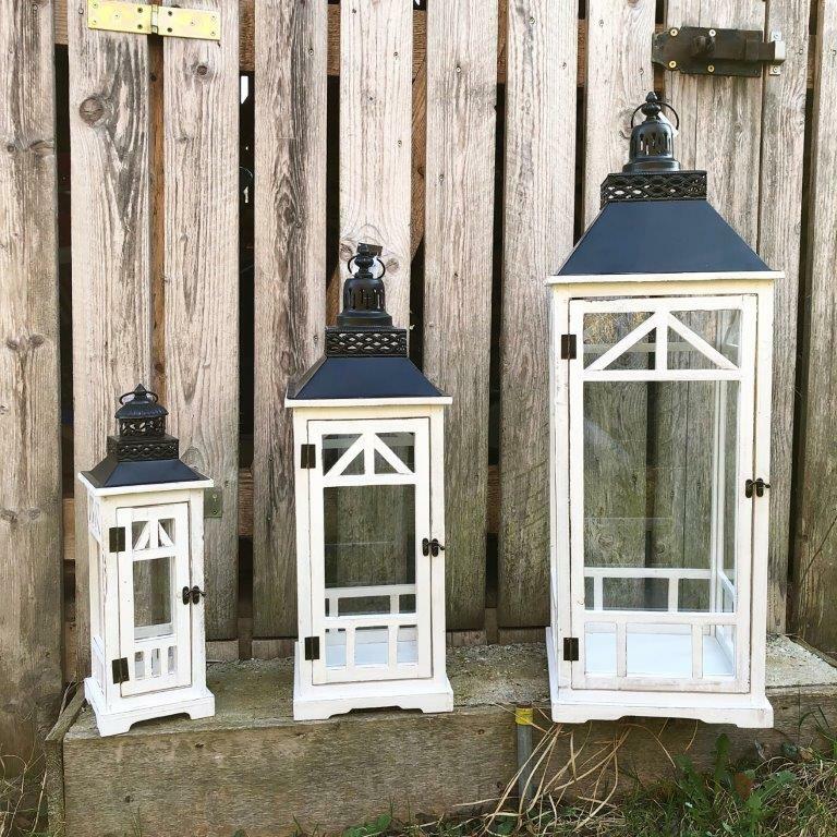 XXL Laterne aus Holz im VintageLook Gartenlaterne