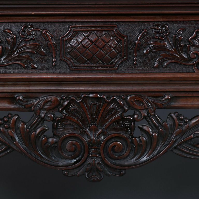 Antique French Deeply Carved Walnut Sideboard, 20th Century