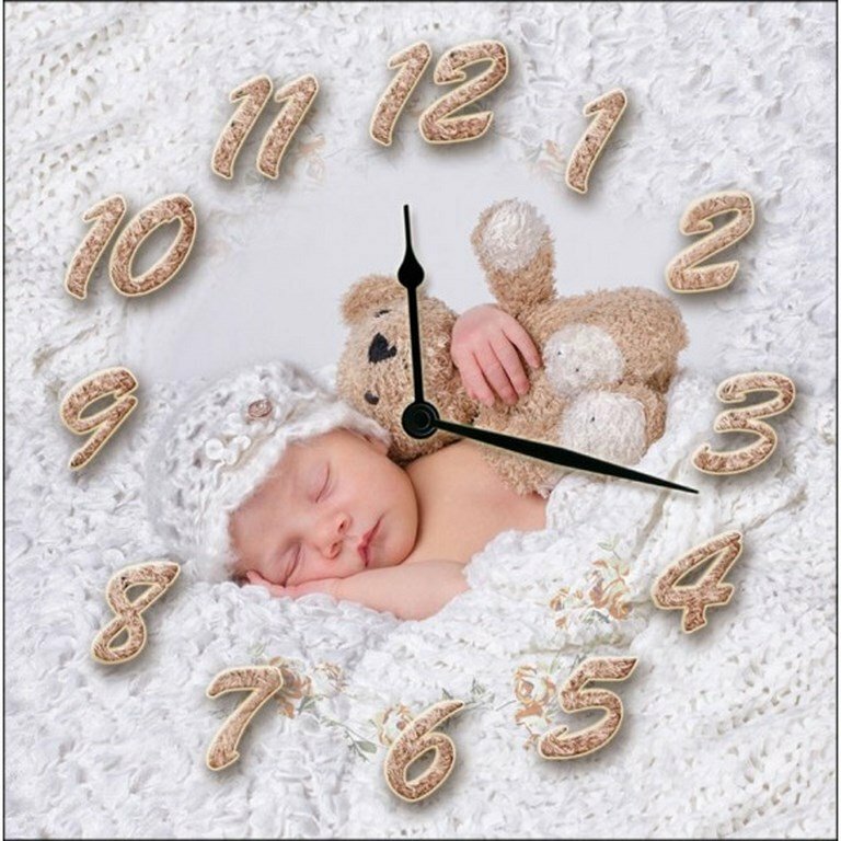 Orologio Da Parete Quadrato Quarzo Sweet Sleep Dimensioni 30x30cm sus