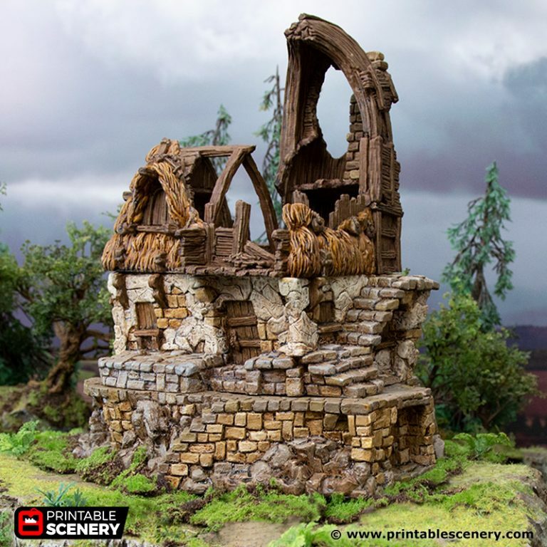 Ruined Hut Building for Tabletop Gaming 28mm scale Fantasy Terrains  - Picture 5 of 5
