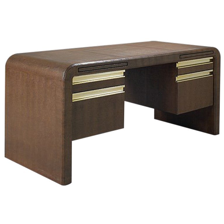 Embossed Leather Desk Karl Springer