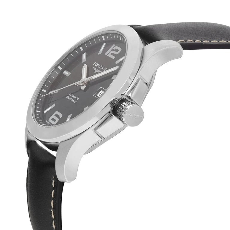 Pre-owned Longines Conquest 41mm Steel Black Dial Automatic Mens Watch L3.777.4.58.0