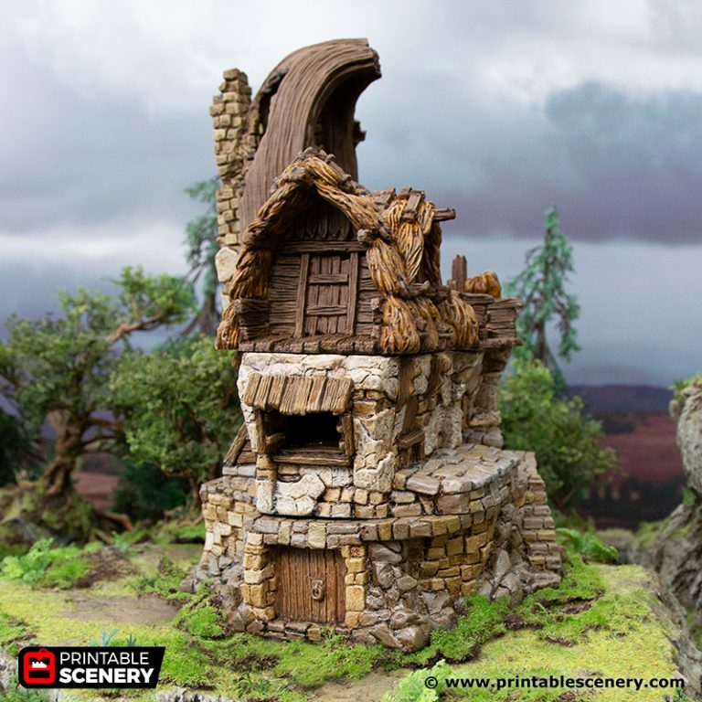 Ruined Hut Building for Tabletop Gaming 28mm scale Fantasy Terrains  - Picture 4 of 5