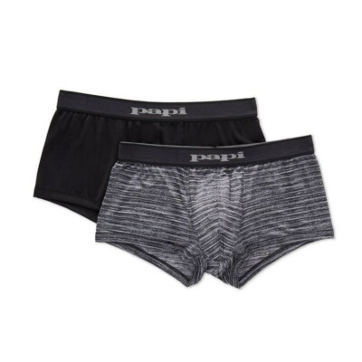 papi Men's Brazilian Cool Trunk Boxer Briefs 2 Pc Comfort Fitting Underwear M