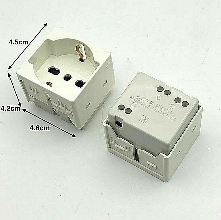 Presa Bivalente Bipasso Schuko 1 Modulo 250V Bianca Hmj