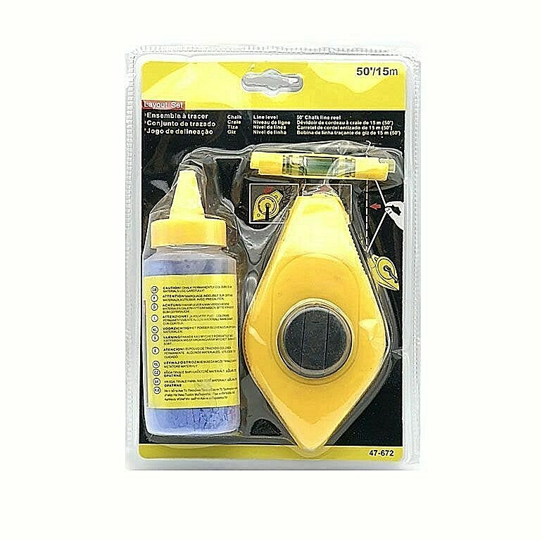 Kit Tracciatore Rollina Corda Battifilo Serbatoio a Polvere Colorata Livella Hmj