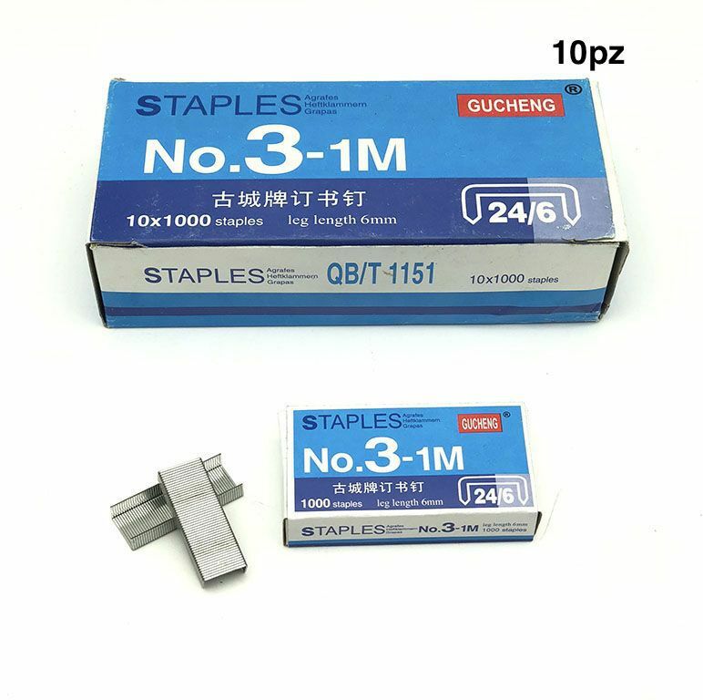 10000 Punti Punte Graffette Spillatrice Cucitrice 3-1M Misura 24/6 hmj