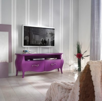 MOBILE PORTA TV LACCATO FUCSIA    BASSO CLASSICO BOMBATO  SOGGIORNO