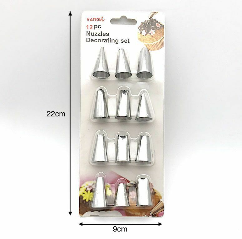 Set 12 Pezzi Beccucci Ricambio Per Sac A Poche Tasca Pasticciere Torte Dolci hmj