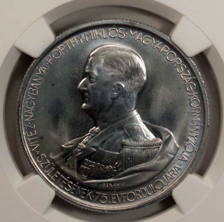 Hungary 5 Pengo 1943 BP NGC MS 65 UNC Aluminum Admiral Miklos Horthy