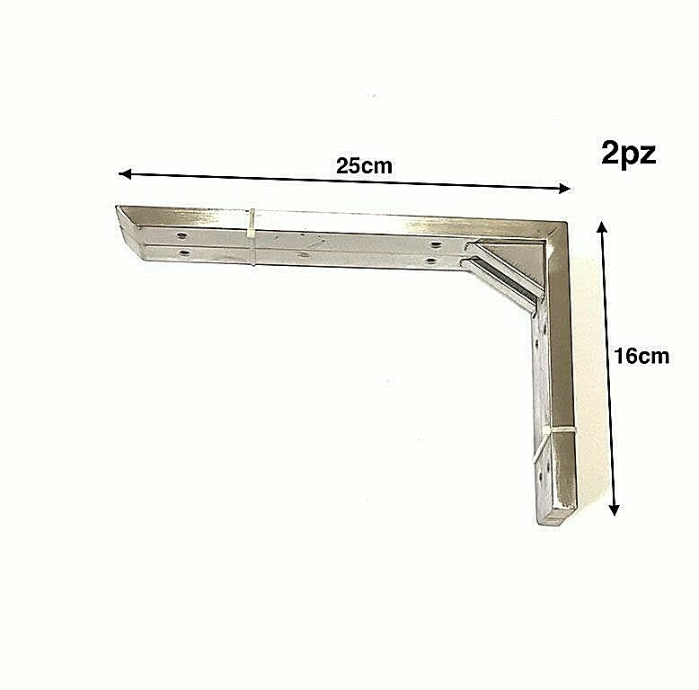 Staffe angolari Metallo 16x25cm misura 10' per mensole Legno Ferro Alluminio Hmj