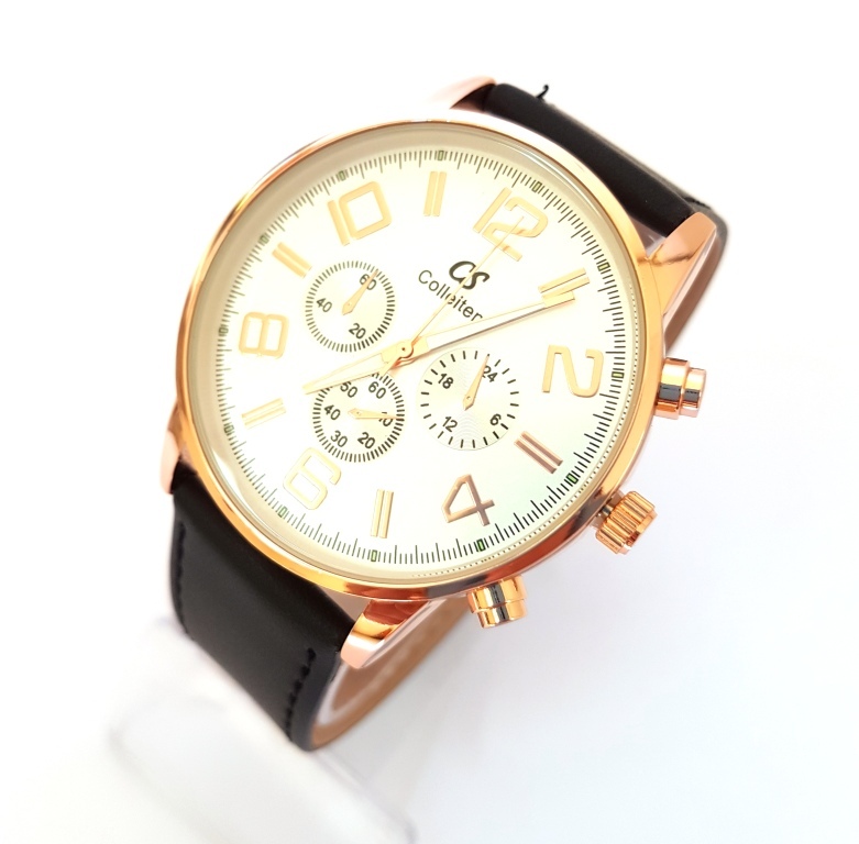 Orologio Polso Cassa Rose Gold Uomo Analogico Quarzo Moderno Casual Moda lac