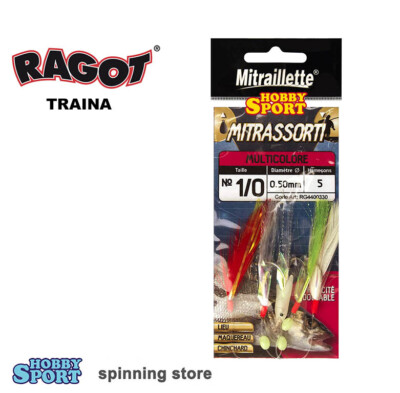 RAGOT MITRAILLETTE MITRASSORTI AMO 1/0 MULTICOLORE MARE PICCOLA TRAINA