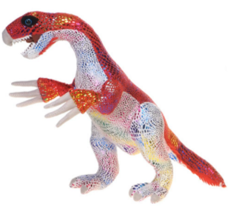 16 Inch Red Glitter Gigantoraptor Dinosaur Plush Stuffed Animal by Fiesta