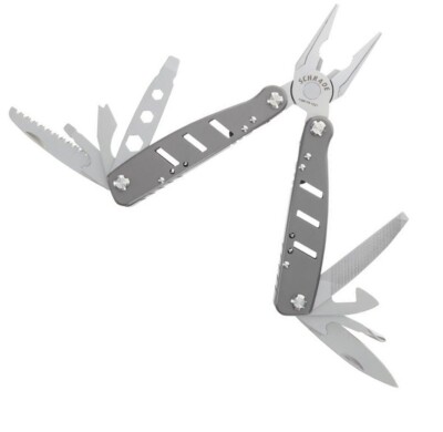 Schrade Callous Multi Tool 14 Tools And Ruler With Grey Stainless Steel Handles