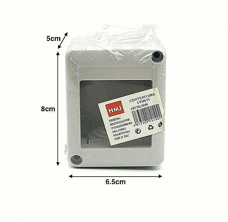 Scatola Contenitore Parete Autoportante 2 Moduli Interruttore Presa Tappo Hmj