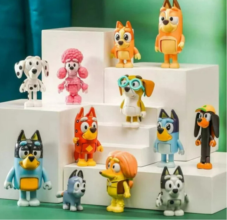 12 PCS Bluey Dog Action Figure Kids Toy Bingo Bluey & Friends Collection Model