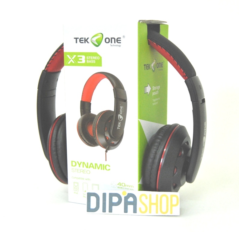 Cuffie Stereo TeKone X3 a Padiglione Dinamiche Headphones Hi-Fi Nere Rosso hsb