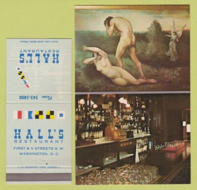 Matchbook Postcard Combo - Hall's Restaurant Washington DC