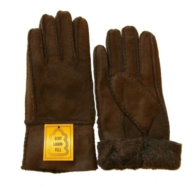HEITMANN 100% Lammfell Handschuhe Fingerhandschuhe Echt-Leder Herren NEU