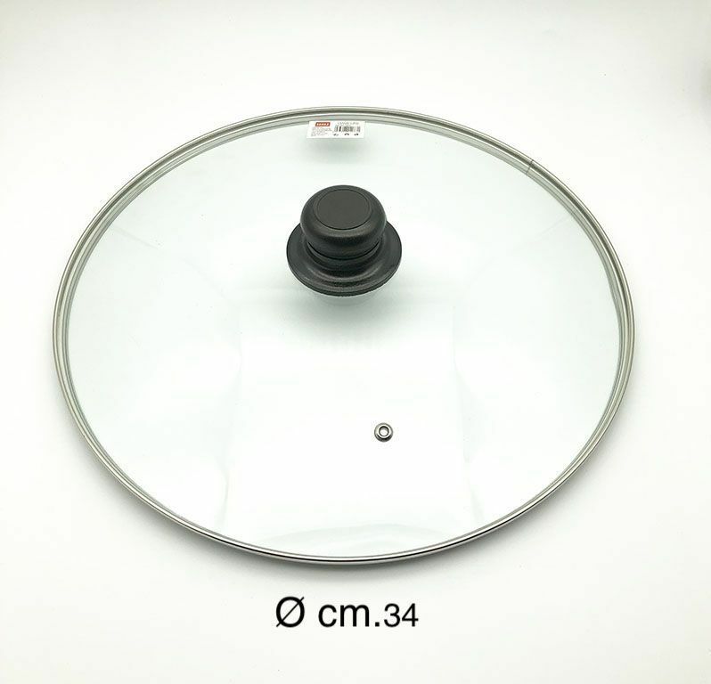 Coperchio In Vetro Per Padella Pentola Casseruola Tegame Diametro 34cm hmj