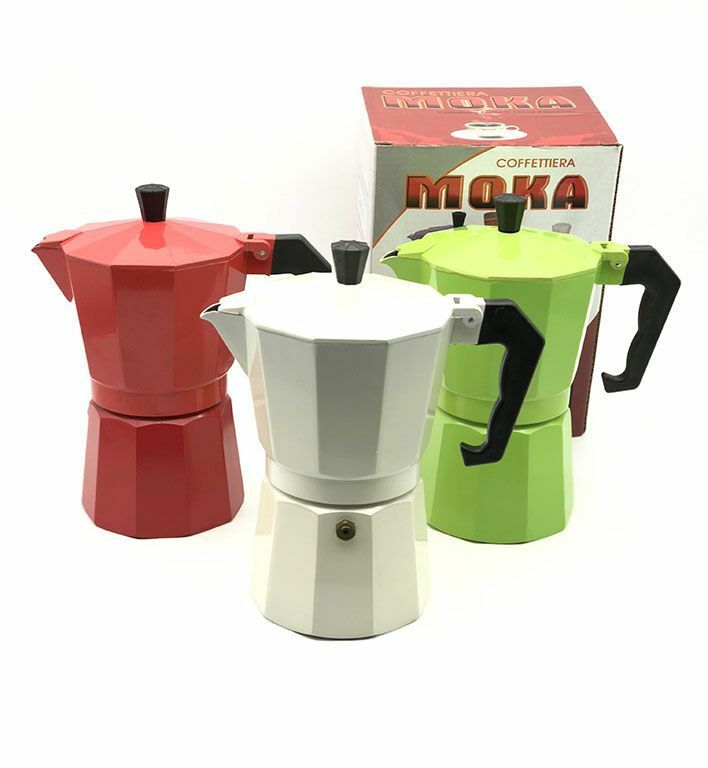 Caffettiera Moka Macchinetta Caffè Espresso Napoletano 6 Tazze Colorata hmj