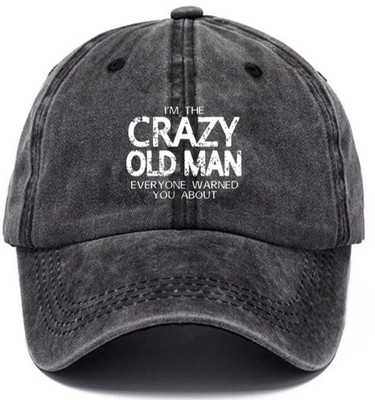 FUNNY ADJUSTABLE SIZE BASEBALL CAP CRAZY GRUMPY OLD MAN BLACK UK 
