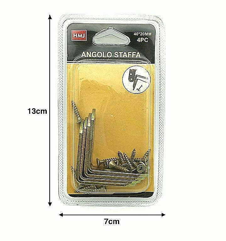 Staffe angolari Triangolo Metallo 40x20 mm per mensole Legno Ferro Alluminio Hmj