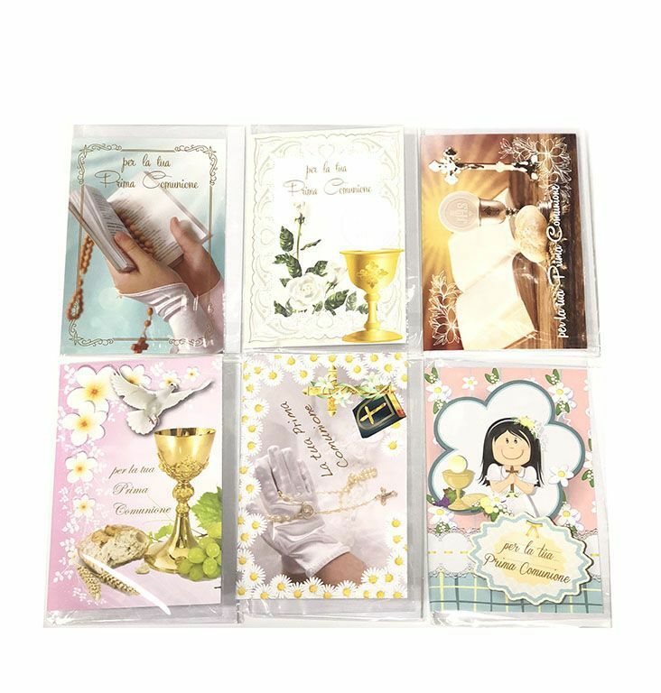 Set 36 Pezzi Biglietti Auguri Prima Comunione Fantasie Assortite hmj