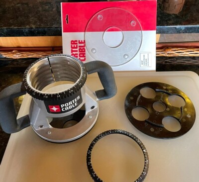 P-C Router 75361 base, a 42187 P-C sub-base, a P-C Depth Ring, & a P-C 695870