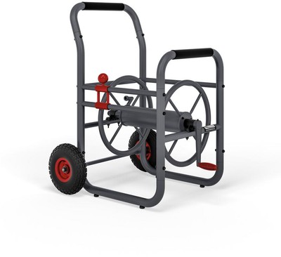 200 ft. Professional Grade Hose Reel Cart with Swivel Grip Crank and Slide Track