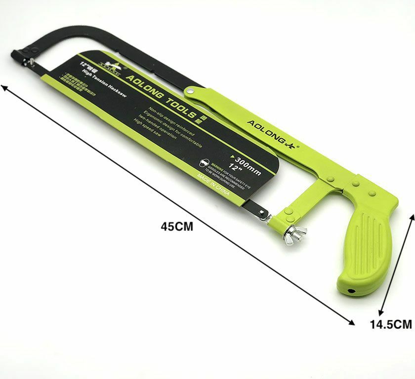 Seghetto In Acciaio 30cm A Mano Archetto Arco Taglio Sega Ferro Metallo hmj