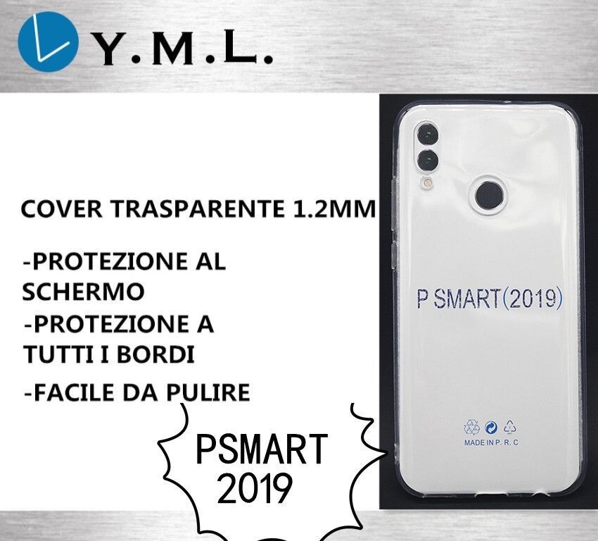Custodia Cover In Tpu Trasparente Sottile 1.2mm Per Huawei P Smart 2019 mar