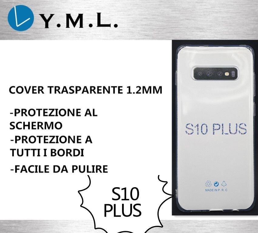 Custodia Cover In Tpu Trasparente Sottile 1.2mm Per Samsung Galaxy S10 Plus mar