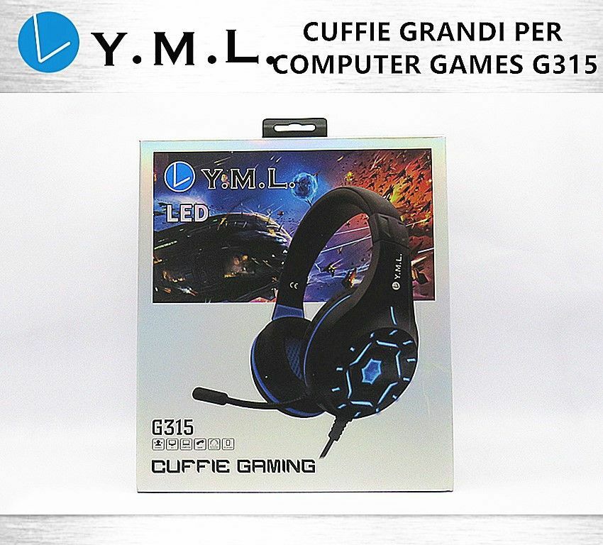 Cuffie Gaming Headset G315 Led Cuffia Giochi Jack 3,5mm Per Pc Ps4 mar