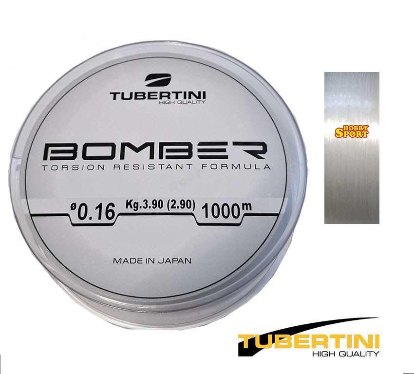 FILO TUBERTINI BOMBER CLEAR  0,16 MM  1000 MT  PER MULINELLO TROTA LAGO NEW 2025