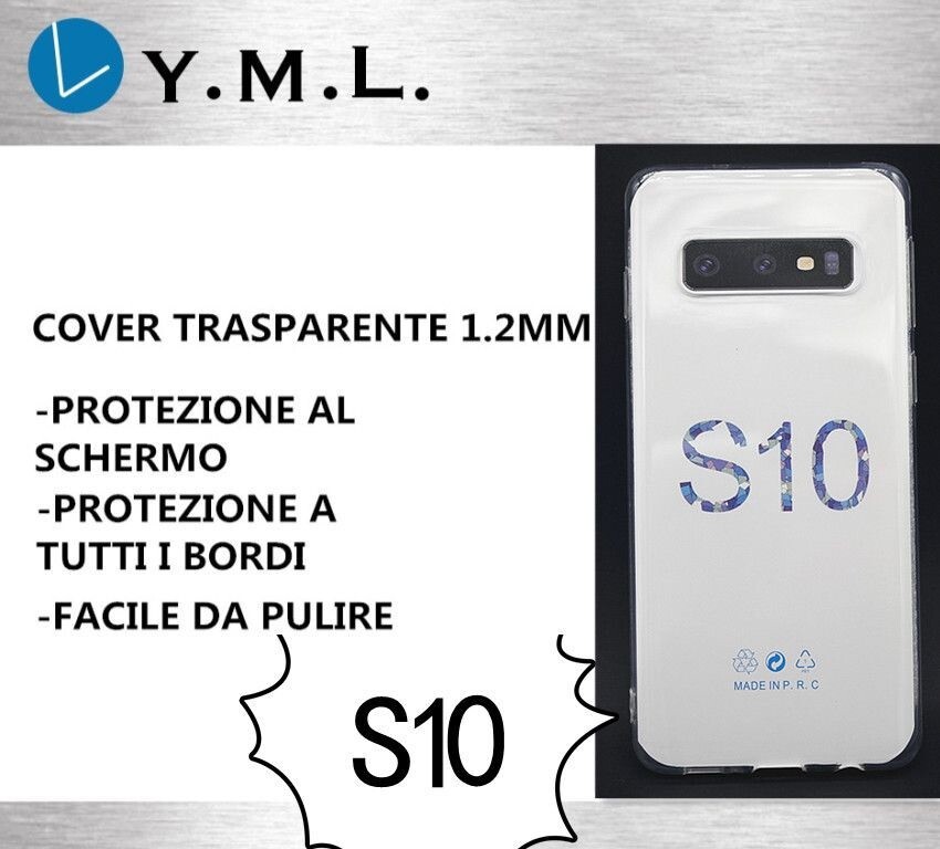 Custodia Cover In Tpu Trasparente Sottile 1.2mm Per Samsung Galaxy S10 mar
