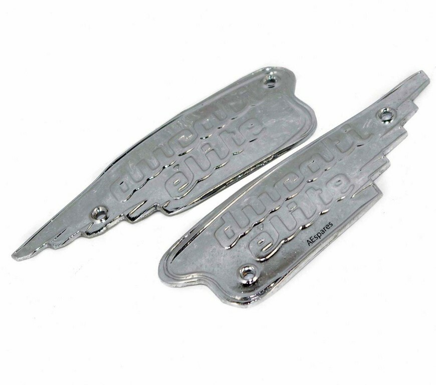 Fuel Tank Badge Emblem Set Steel Chrome Fits Ducati Elite 200cc 1959-65  