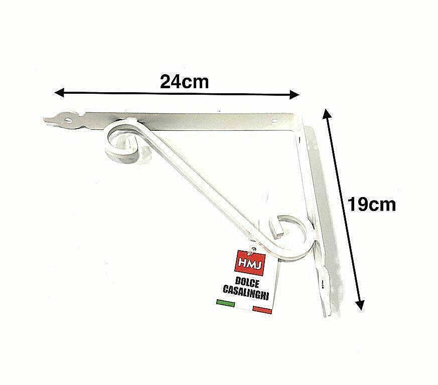 Staffa angolare Triangolo Metallo 24x19 cm per mensole Legno Ferro Alluminio Hmj