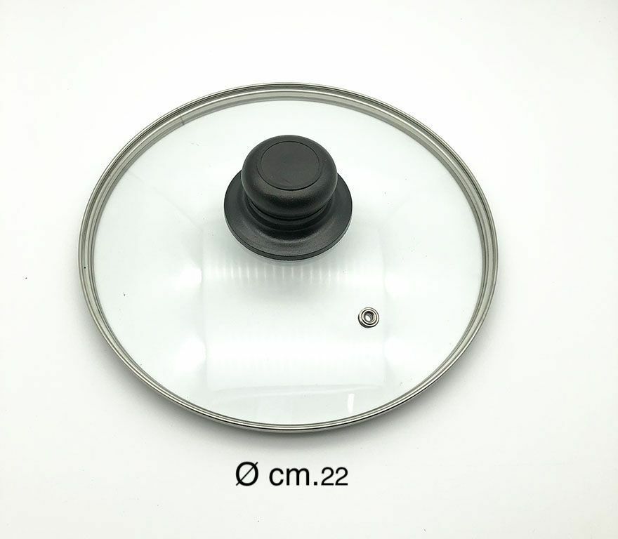 Coperchio In Vetro Per Padella Pentola Casseruola Tegame Diametro 22cm hmj