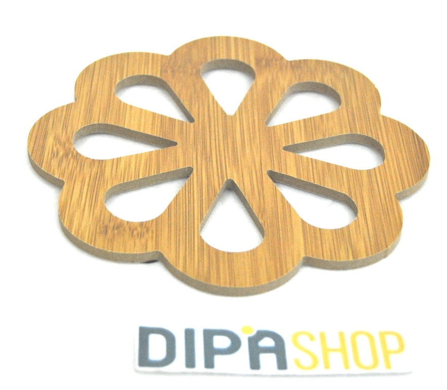 Base Sotto Pentola Casseruola Piatto In Legno Fantasia Fiore 16x16cm moc