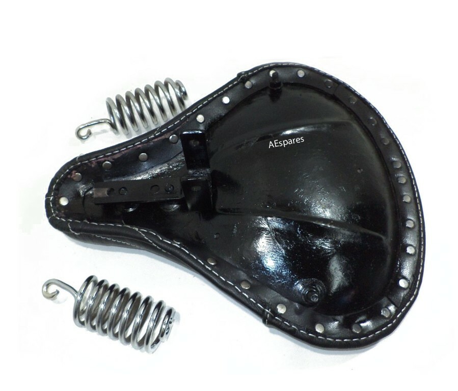 Fits Royal Enfield Classic 350 500 Black Color Leather Front Saddle Seat 