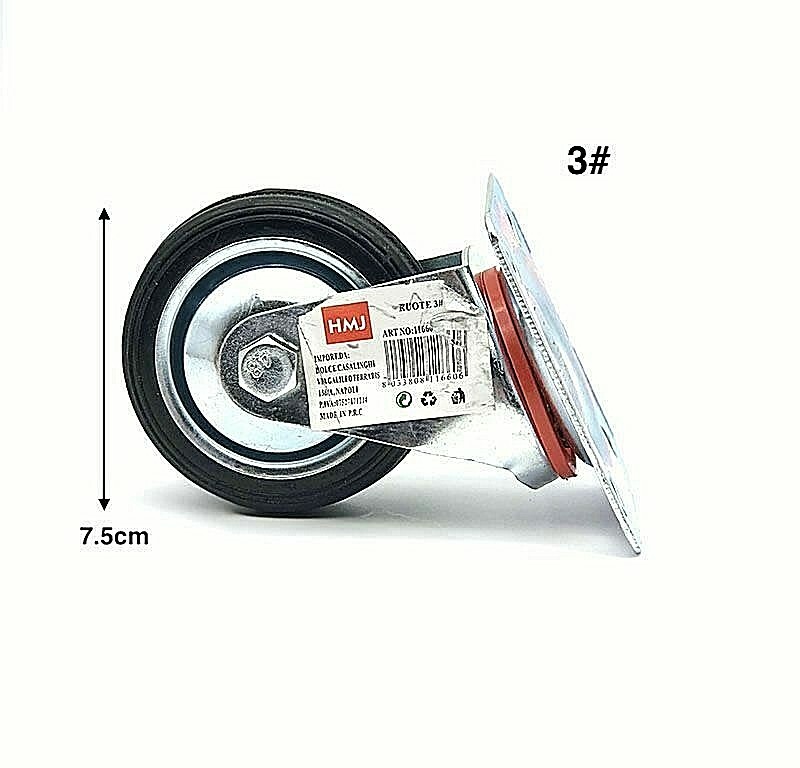 Rotella Ruota con Staffa 3 # Girevole Orientabile Cuscinetti Carrello Carico Hmj