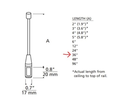 Tech Lighting 700MOS36S Satin Nickel 36'' Monorail Rigid Standoff - NEW