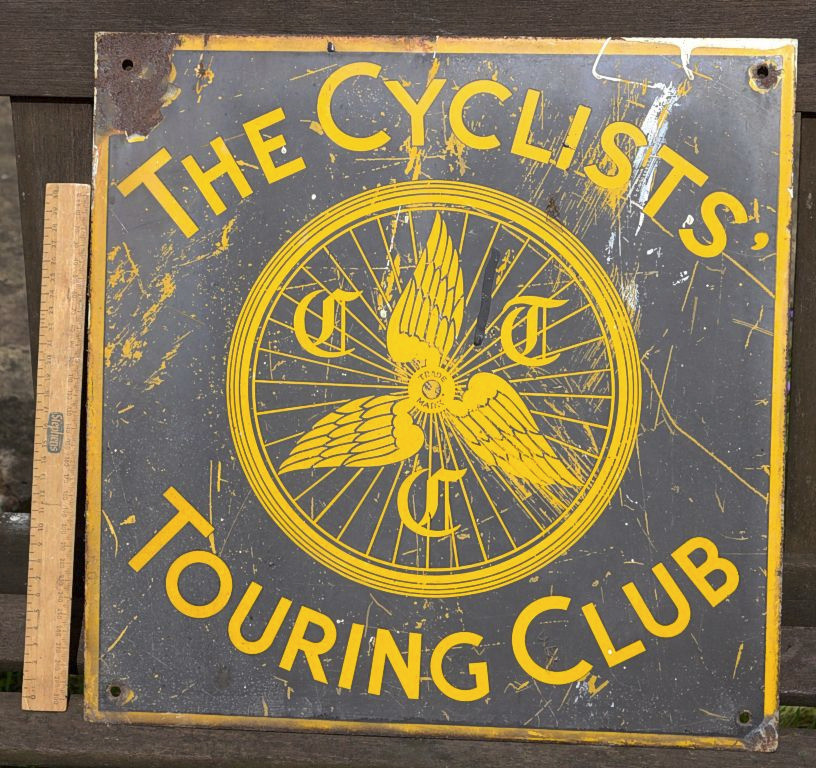 The Cyclists Touring Club Enamel Sign Collectible in Taunton