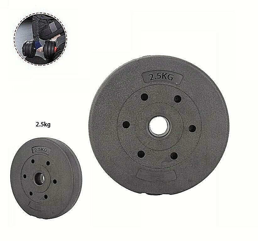 Coppia Dischi Dummbell Pesi Bilanciere Da 2,5kg Ognuno Bodybuilding Palestra dfh