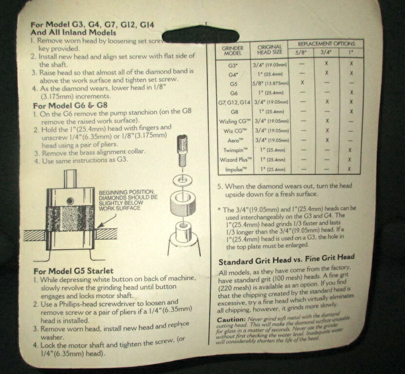 Glastar Original Diamond Grinding Head 3/4