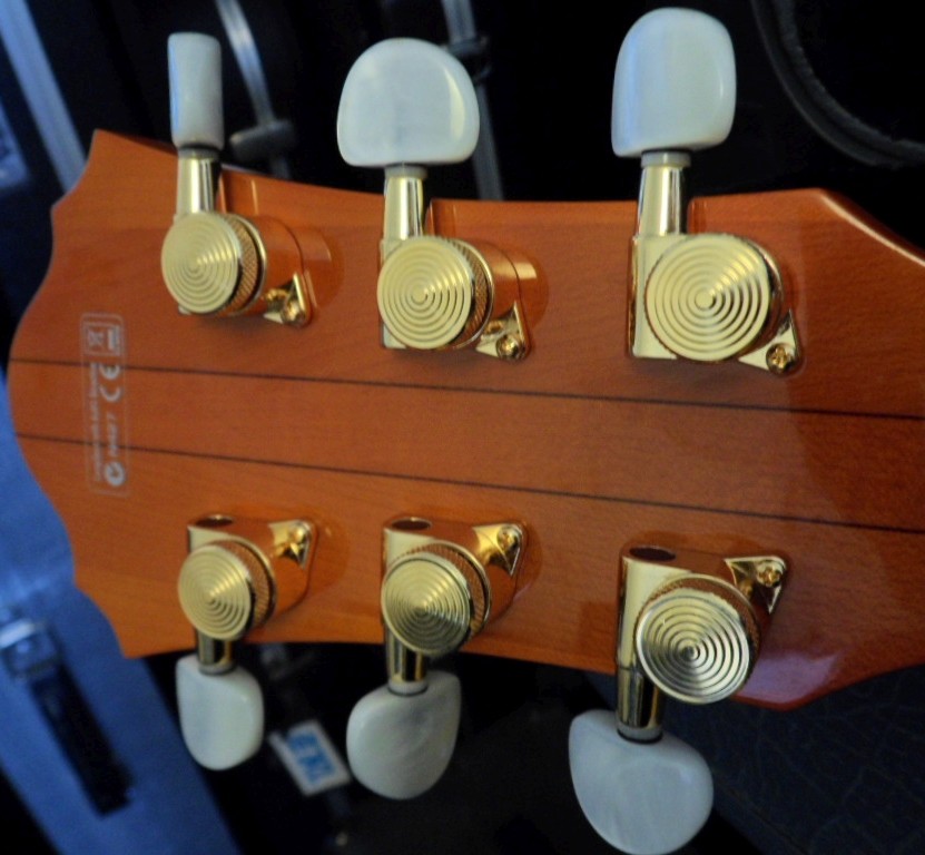 3+3 Vanson Gold LOCKING Tuners, Machine Heads for Les Paul, SG, PRS